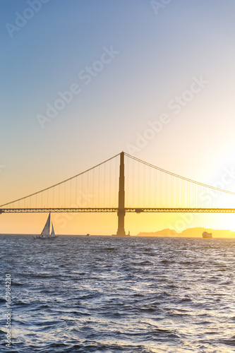 Sunset Behind the Golden Gate Bridge, San Francisco, California