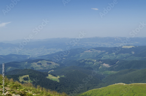 Fototapeta Naklejka Na Ścianę i Meble -  Carpathian mountains landscape and forest.