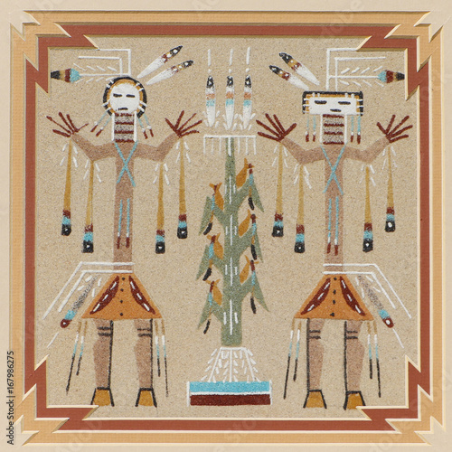 Illustration of native american sand art