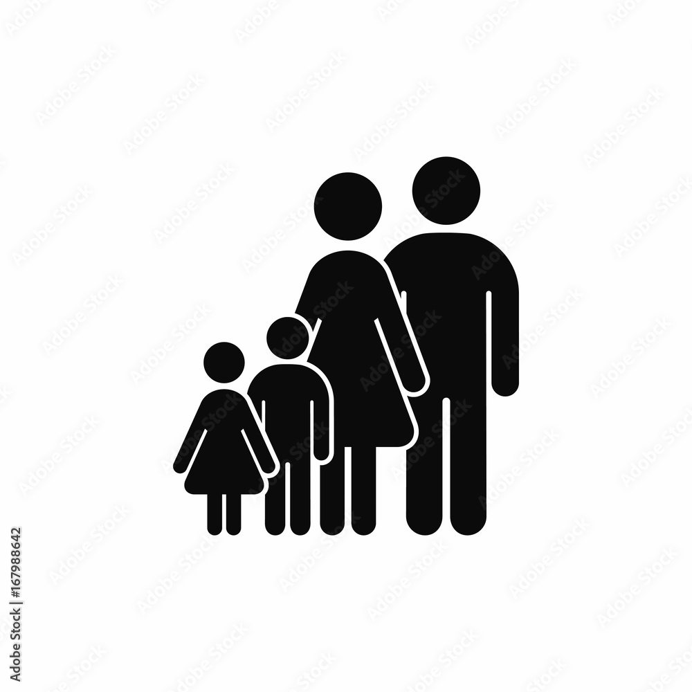 Family icon. Vector isolated family silhouette illustration Family icon. Vector isolated family silhouette illustration