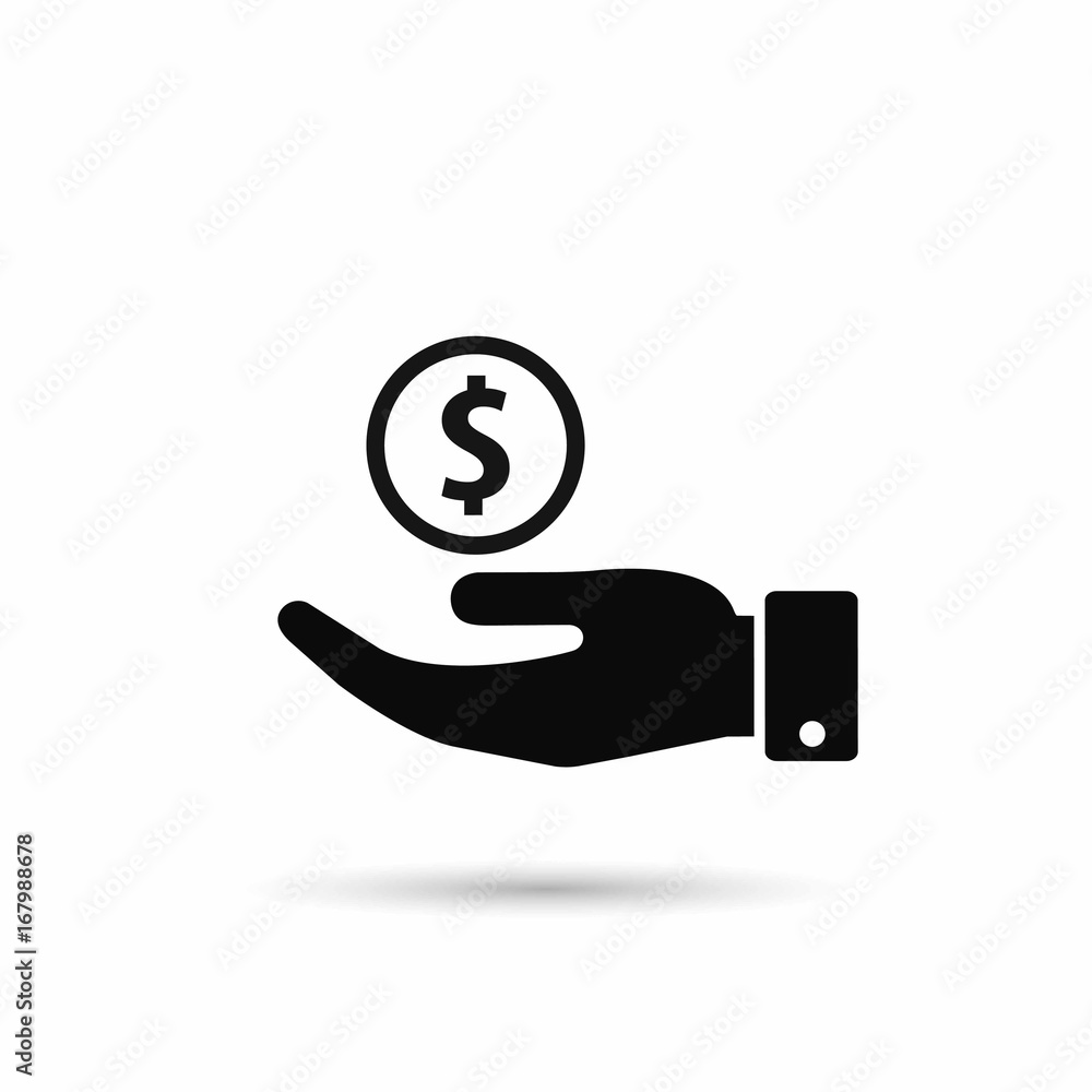 Money in hand icon. Vector isolated illustration Money in hand icon. Vector isolated illustration
