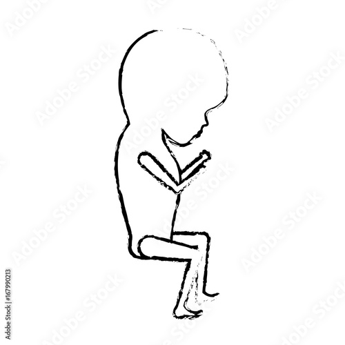 monochrome blurred silhouette of side view fetal growth a trimestrer