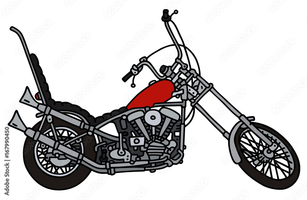 Fototapeta premium Classic red chopper