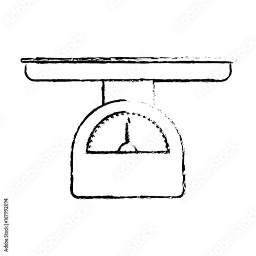 monochrome blurred silhouette of weight scale for babies