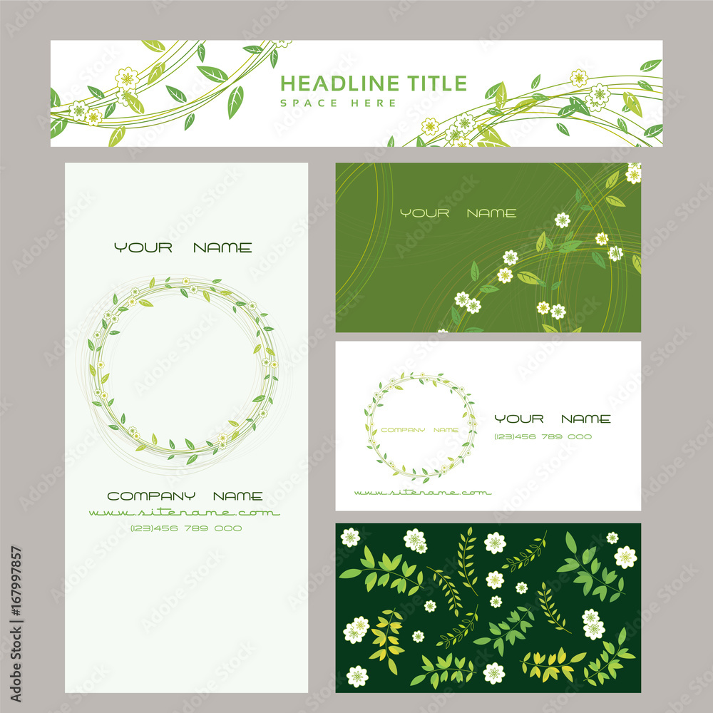 green leaves greeting cards