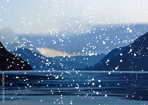 blue landscape card