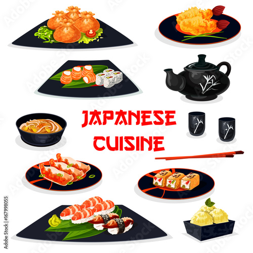 Japanese cuisine icon of traditional asian food