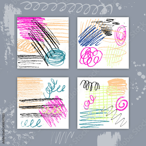Square Cards Set with Hand ...