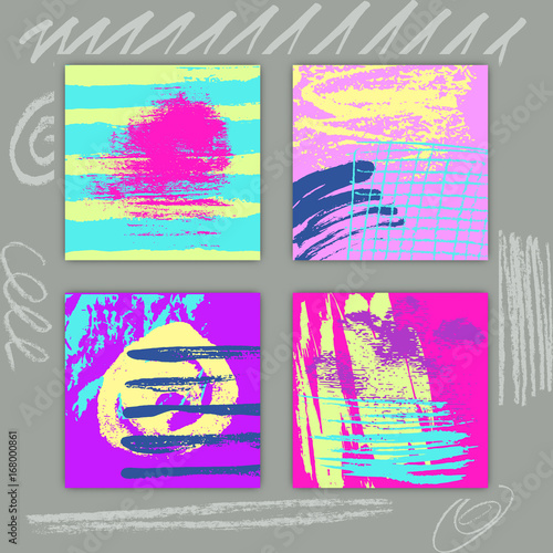 Square Cards Set with Hand ...