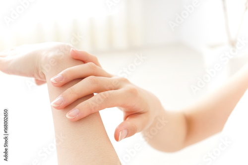 woman hand care