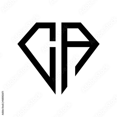 initial letters logo ca black monogram diamond pentagon shape
