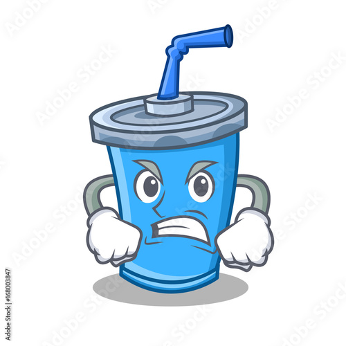 Angry soda drink character cartoon