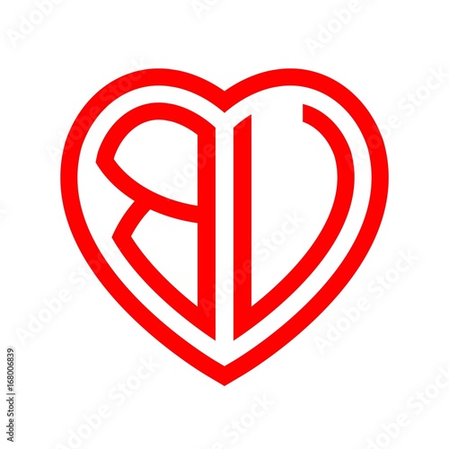 initial letters logo bu red monogram heart love shape Free Download initial letters logo bu red monogram heart love shape - GFXLoad