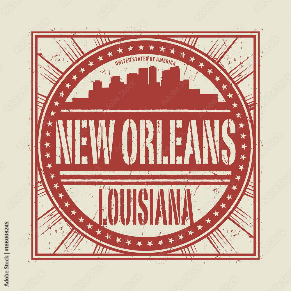 Grunge rubber stamp with text New Orleans Louisiana