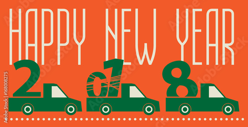 Happy New Year greeting card