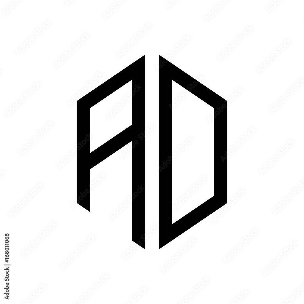 initial letters logo ao black monogram hexagon shape vector initial letters logo ao black monogram hexagon shape vector