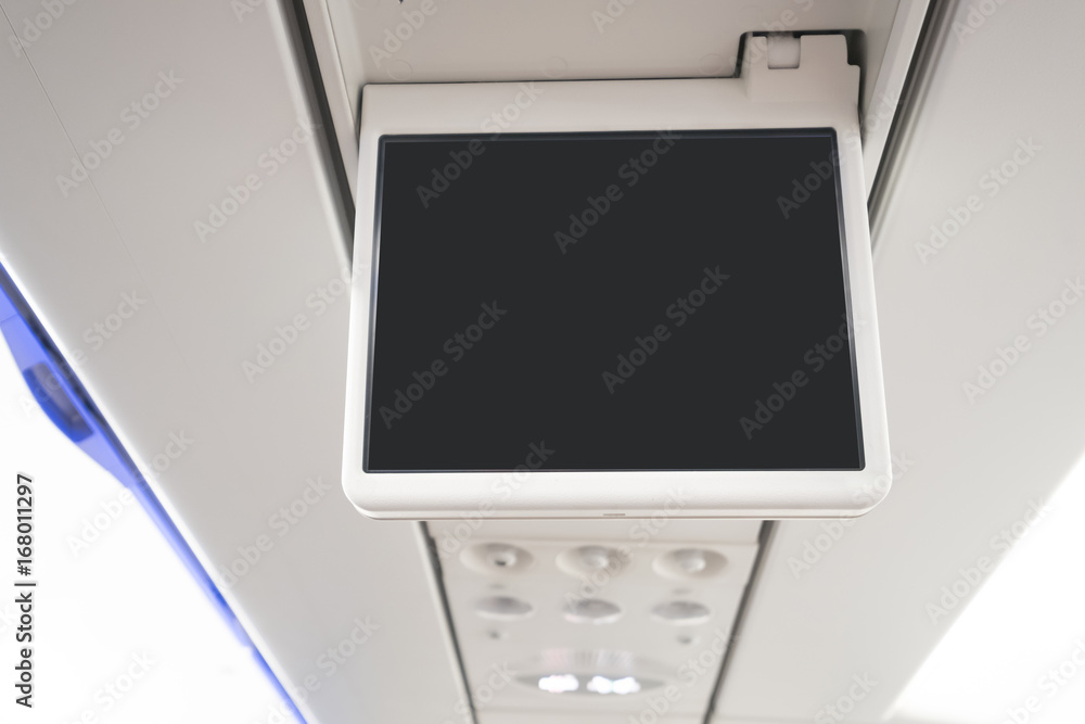 Display screen in airplane Display screen in airplane