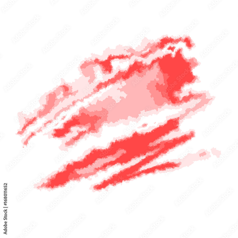 Red abstract watercolor spot. Vector illustration, isolated on white background.