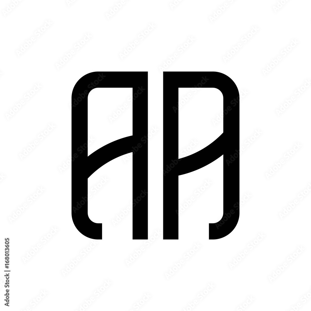 initial letters logo aa black monogram square rounded shape vector initial letters logo aa black monogram square rounded shape vector