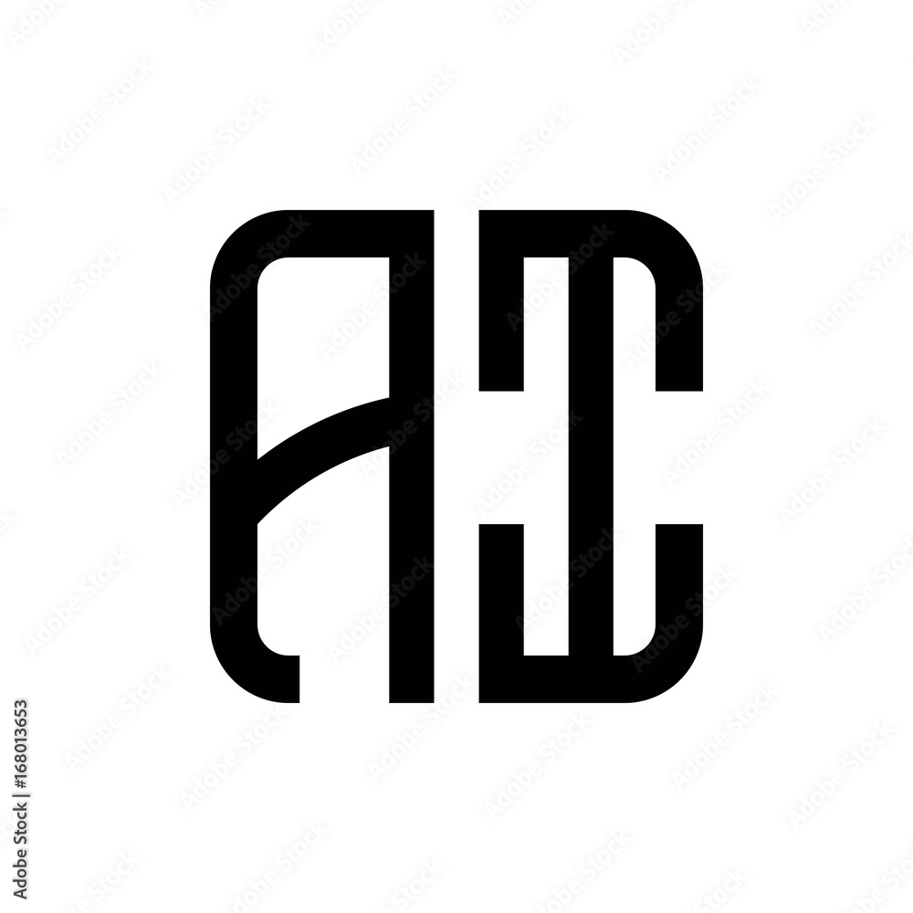initial letters logo ai black monogram square rounded shape vector initial letters logo ai black monogram square rounded shape vector