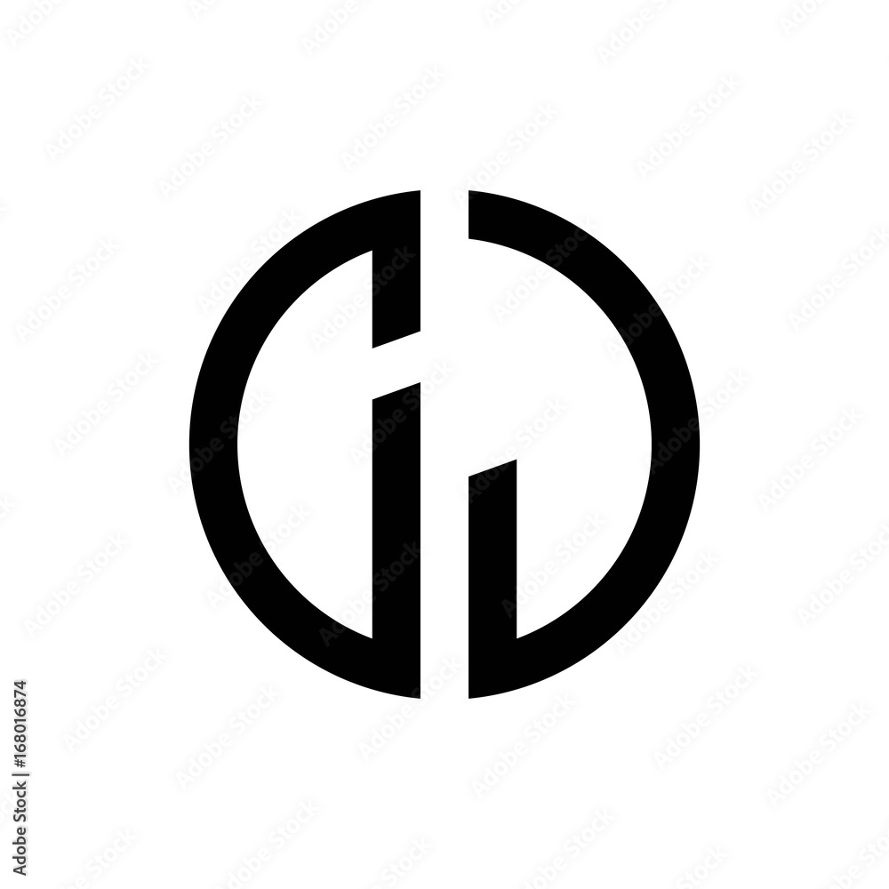 initial letters logo cj black monogram circle round shape vector initial letters logo cj black monogram circle round shape vector