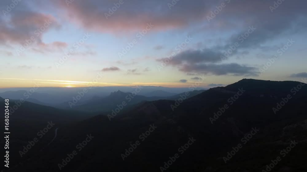 Aerial View: Kaban mountain in Crimea and mountains near Gelendzhik in Russia Aerial View: Kaban mountain in Crimea and mountains near Gelendzhik in Russia