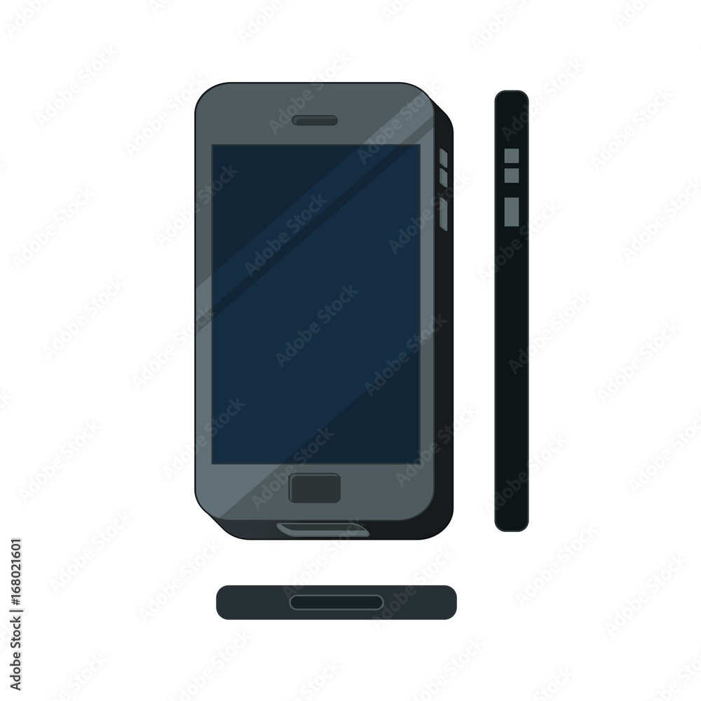 Flat mobile phone concept illustration isolated Flat mobile phone concept illustration isolated