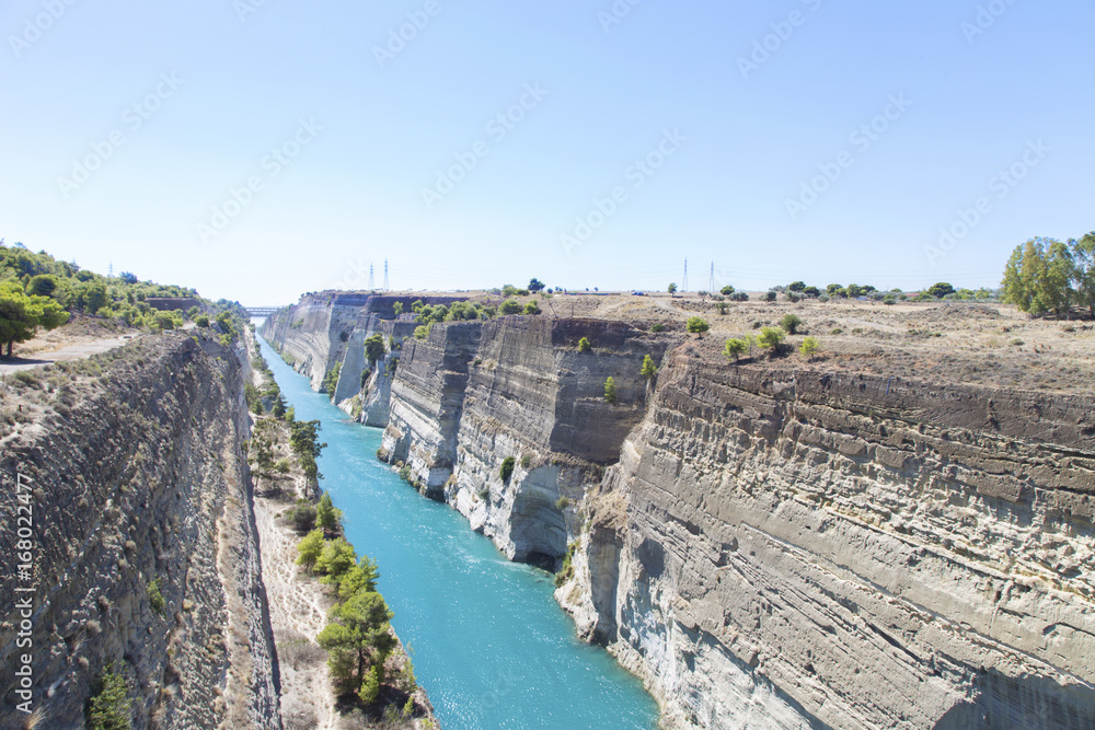 Corinth channel in Greece in a summer day
