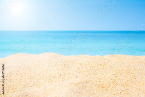 Sand beach and Beautiful sea background in summer.