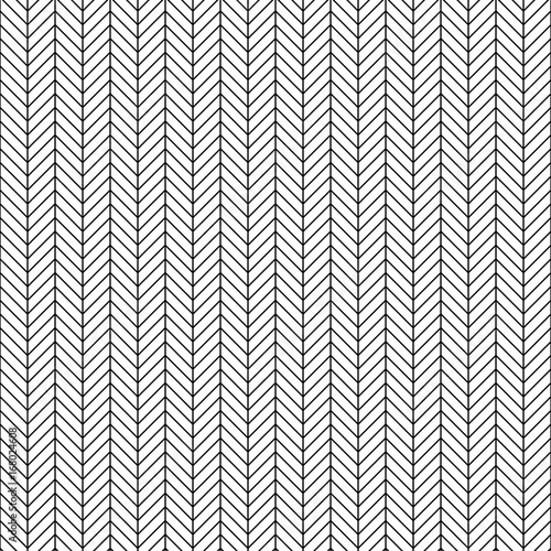 Vector seamless herringbone pattern. Geometric line texture. Black-and-white background. Monochrome design. Vector EPS10