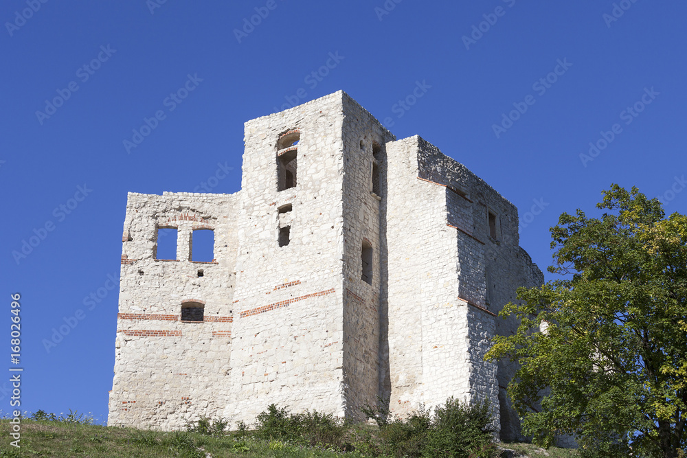 Ruins of 14th century Kazimierz Dolny Castle, defensive fortification, Poland