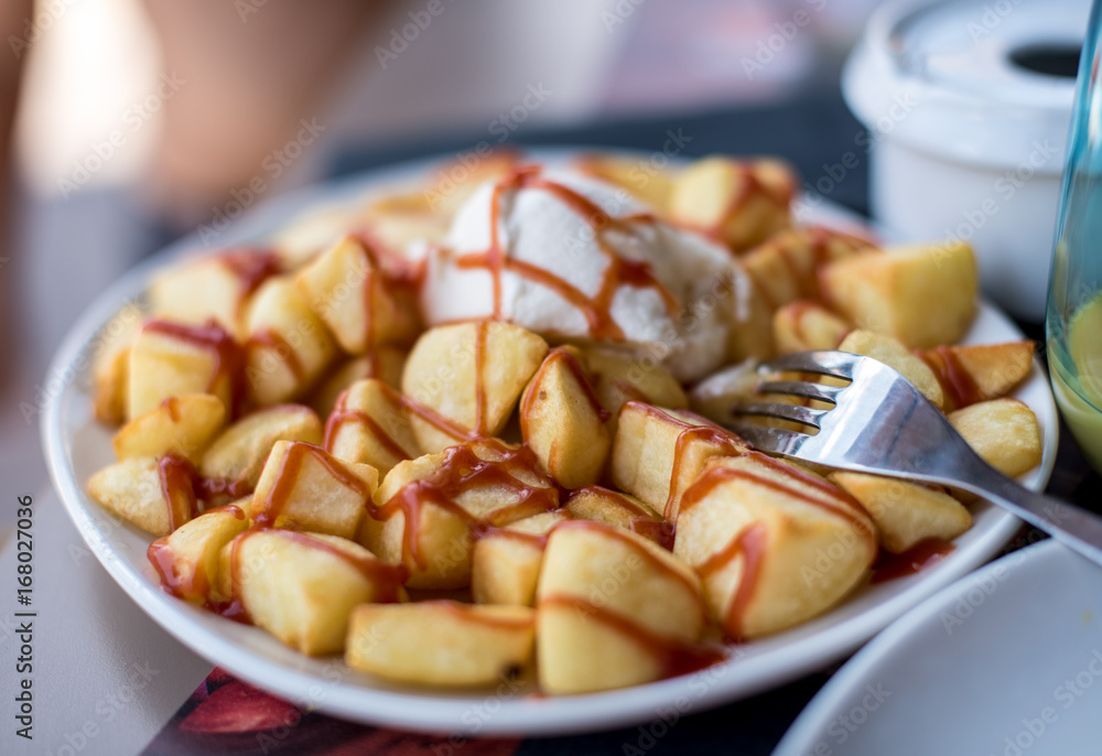 Patatas bravas,typical spanish snack Patatas bravas,typical spanish snack