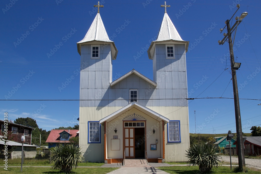 Church in Chacao village, Chiloe island, Chile Church in Chacao village, Chiloe island, Chile