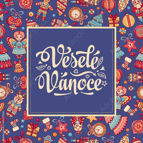Czech language. Vesele Vanoce. Christmas message. 