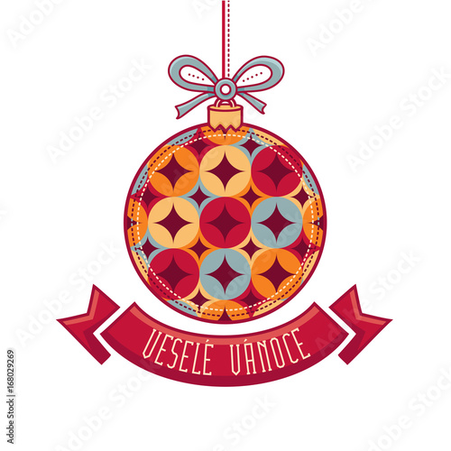 Czech language. Vesele Vanoce. Christmas message. 