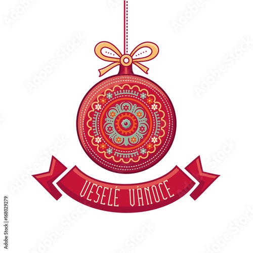 Czech language. Vesele Vanoce. Christmas message. 