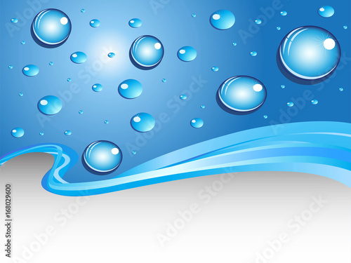 blue drops curve background