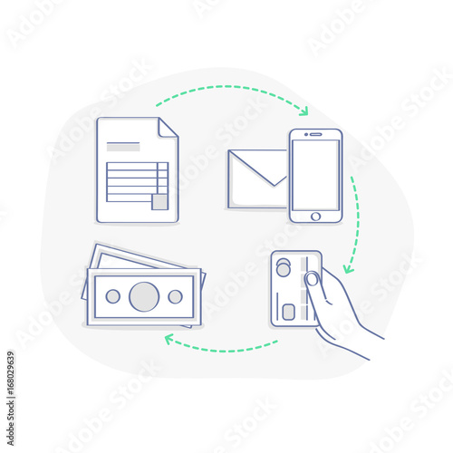 Payment illustration infographic icon set