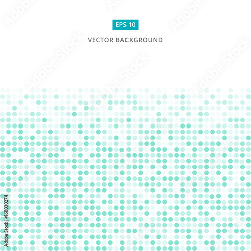 Abstract stripe green and white random dots digital technology halftone background