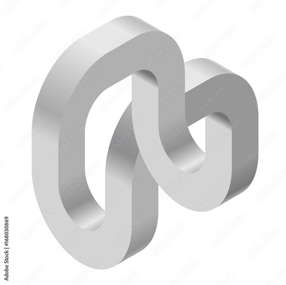 Spatial paradox, Esher's infinite staircase principle. Isometric arched shapes, isolated on white background. Abstract object, background. Three-dimensional round shapes, brain teaser. Low poly vector Spatial paradox, Esher's infinite staircase principle. Isometric arched shapes, isolated on white background. Abstract object, background. Three-dimensional round shapes, brain teaser. Low poly vector