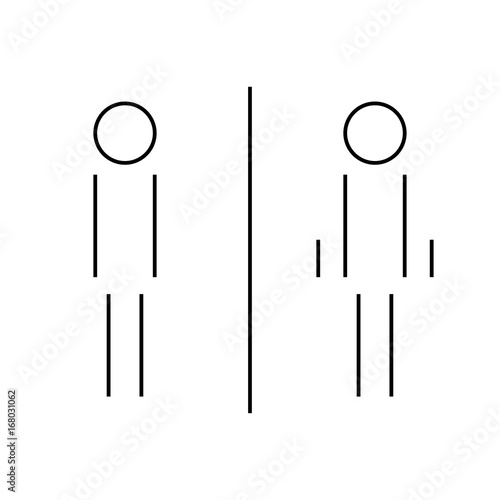 toilet simple line sign icon set