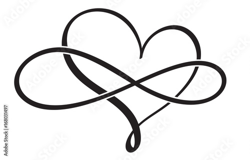 flourish calligraphy vintage heart. Illustration vector hand drawn EPS 10
