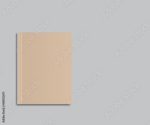 Layout of the book on a gray background, Mockup