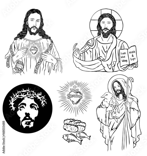 Jesus Sketch Drawing, art vector design