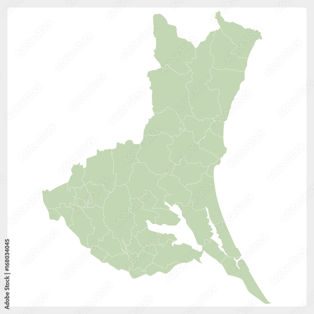 Obraz premium 茨城県の地図