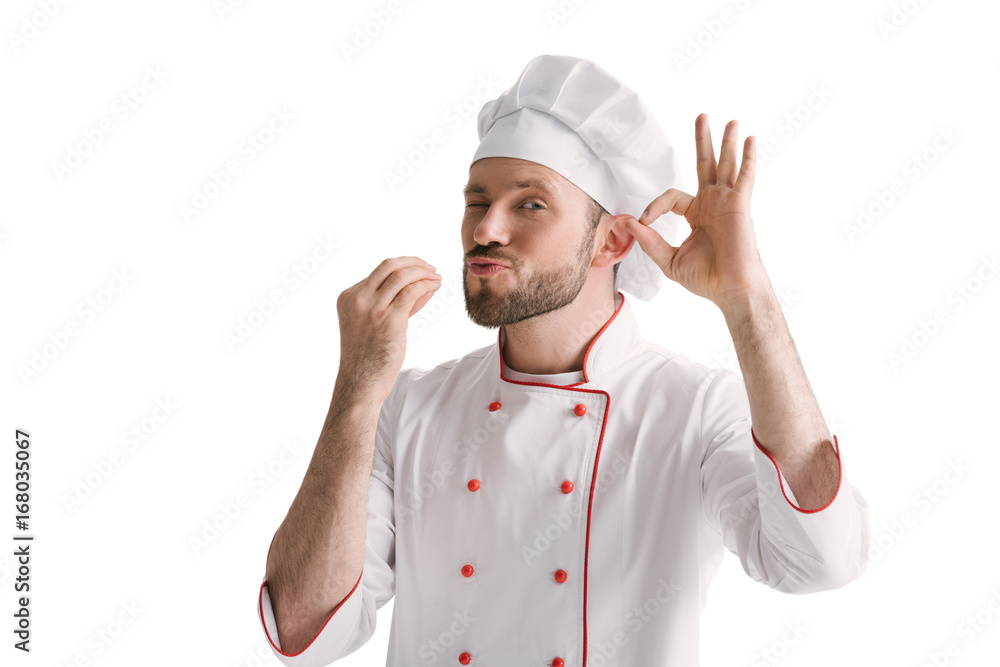 chef showing okay sign chef showing okay sign