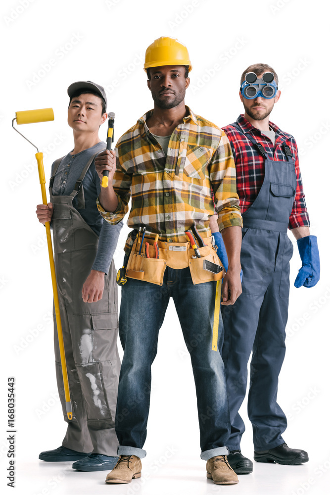 group of multiethnic construction workers group of multiethnic construction workers