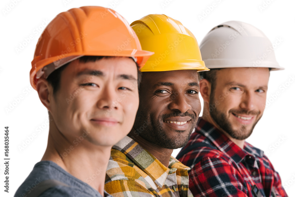 group of multiethnic construction workers group of multiethnic construction workers