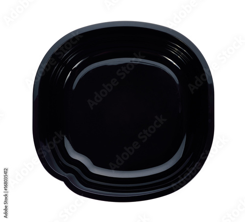 black microwavable plastic food bowl.
