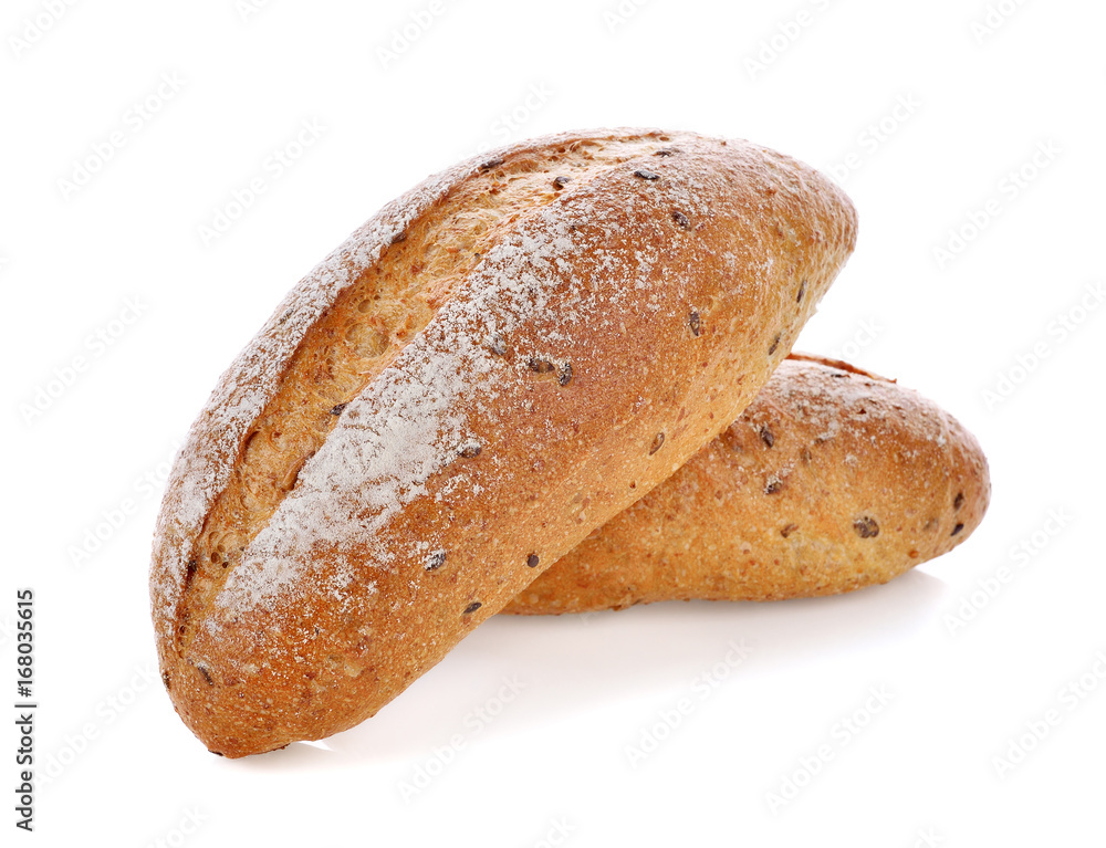 freshly baked bread isolated on white background freshly baked bread isolated on white background